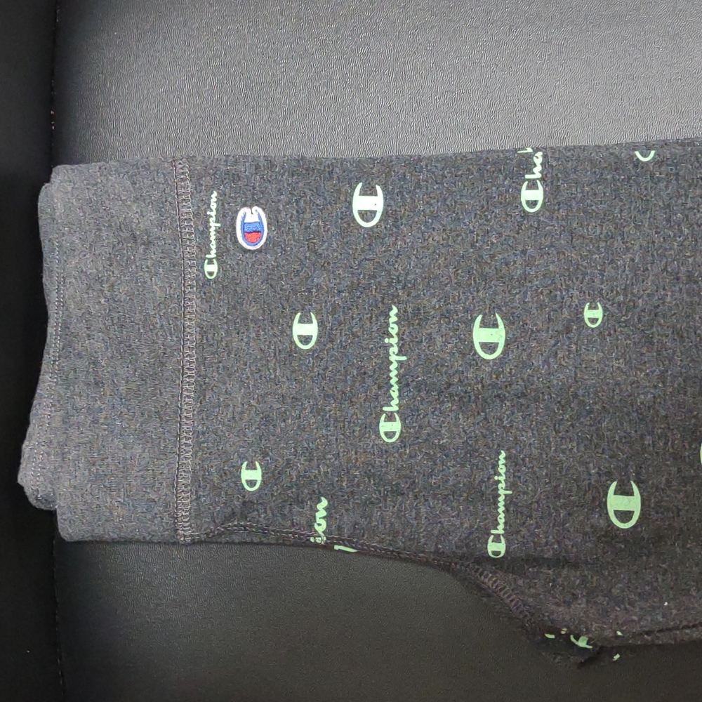 Large size grey and green Champion authentic athletic wear.
